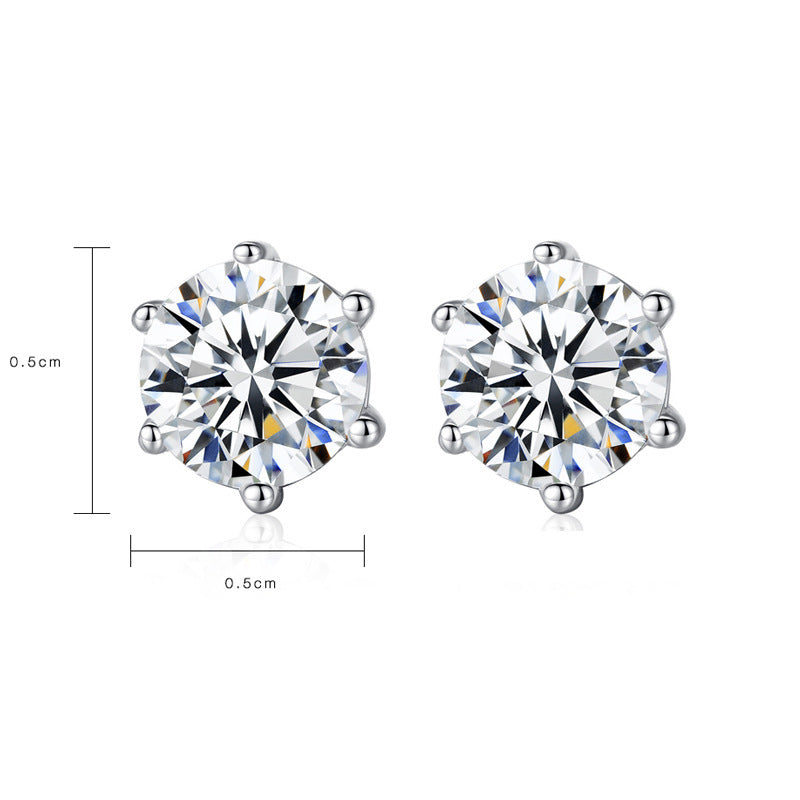 S925 Silver Hearts & Arrows Zircon Silver Stud Earrings