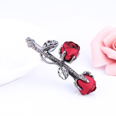 Creative Alloy Rose Rhinestone Hair Clip