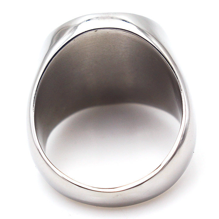 Retro Men's Titanium Steel Ring Red Drip Cross