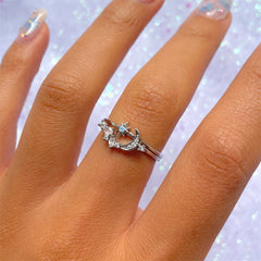 Women's Star Moon Combined Ring Set