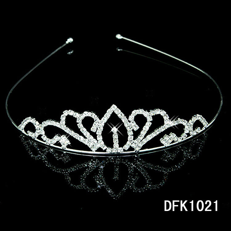 Korean Style Bridal Crown Headdress Diamond Alloy Women's Hair Band Accessories Girls Children Diamond Jewelry Wholesale