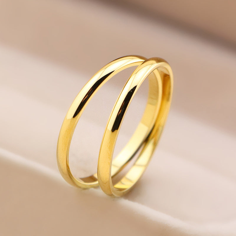 Titanium Steel 18k Gold Tail Ring