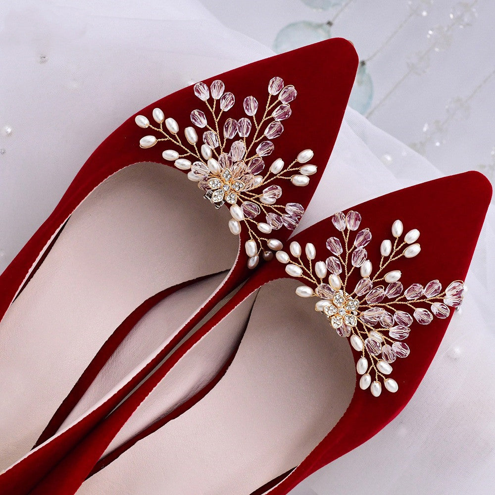 Wedding Shoes Accessories Detachable Shoes With Flowers