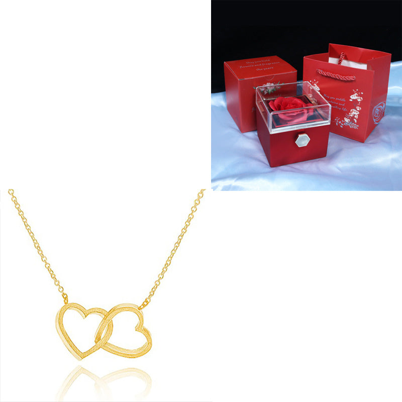 Double Heart Pendant Necklace