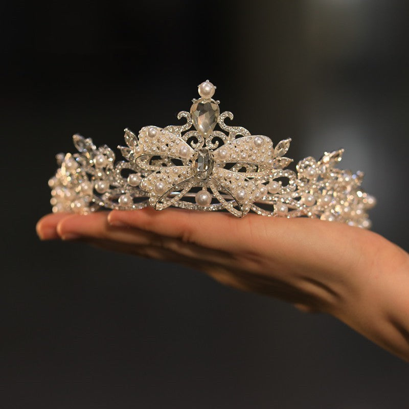 New Wedding Dress Silver Forehead Crown Temperament Luxury Rhinestone Alloy