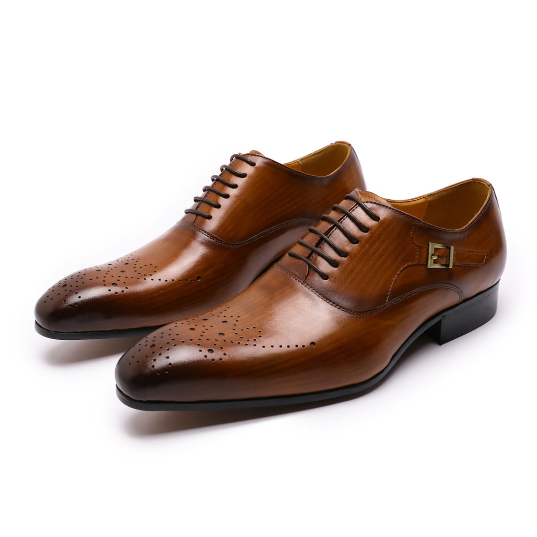 Men's Leather Carved Brock Oxford Shoes