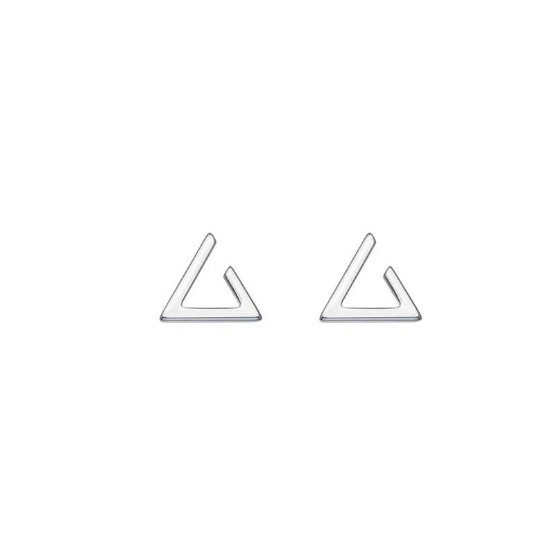 Sterling Silver Triangle Stud Niche Design Earrings