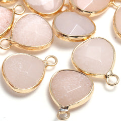 Natural Stone Semi-precious Stone Pendant With Teardrop Facets