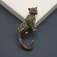 Old Leopard Cold Exaggerated Three-dimensional Antique Brooch