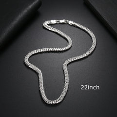 European And American Silver Plated 925 Fashion 6MM Necklace