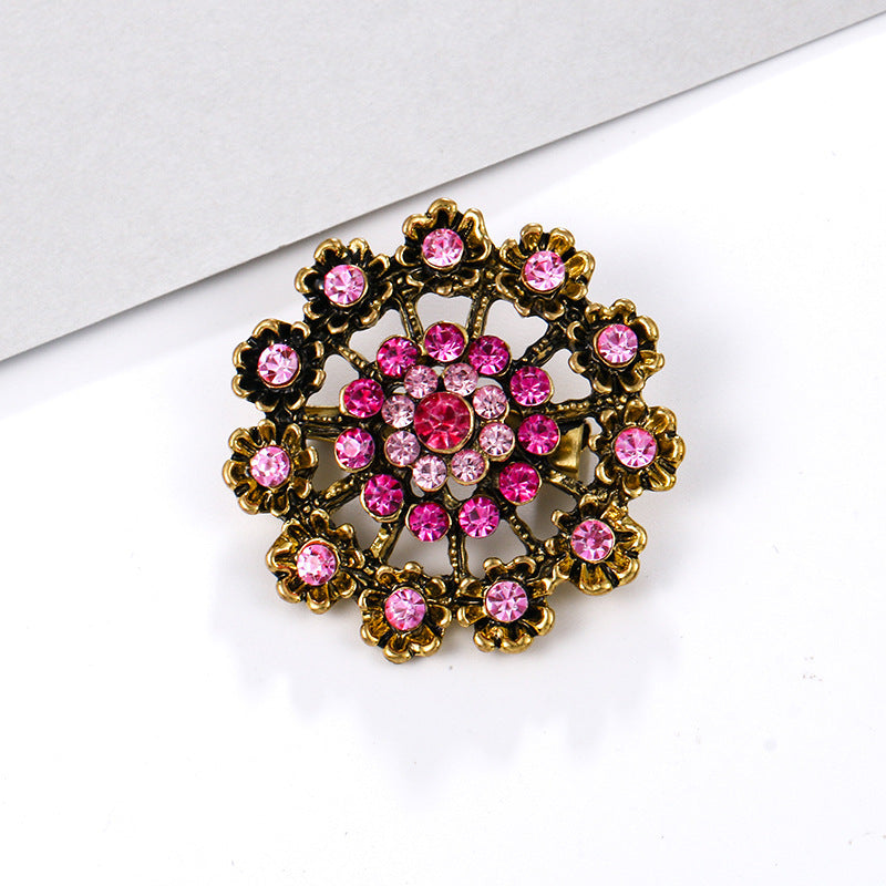 Alloy rhinestone small pin brooch costume