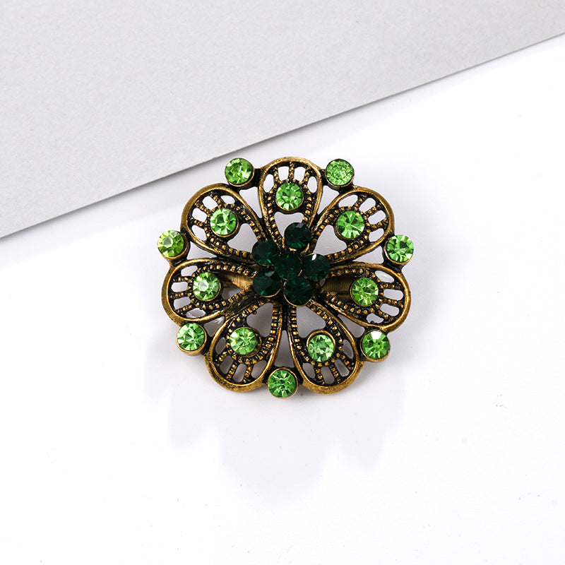 Alloy rhinestone small pin brooch costume