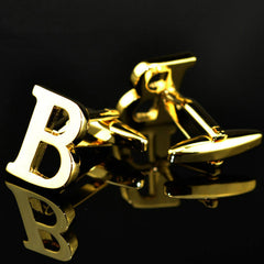 A-Z plated 14K gold letters cufflinks cufflinks