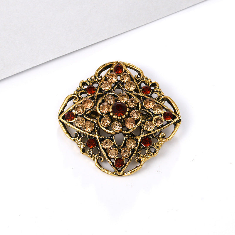 Alloy rhinestone small pin brooch costume