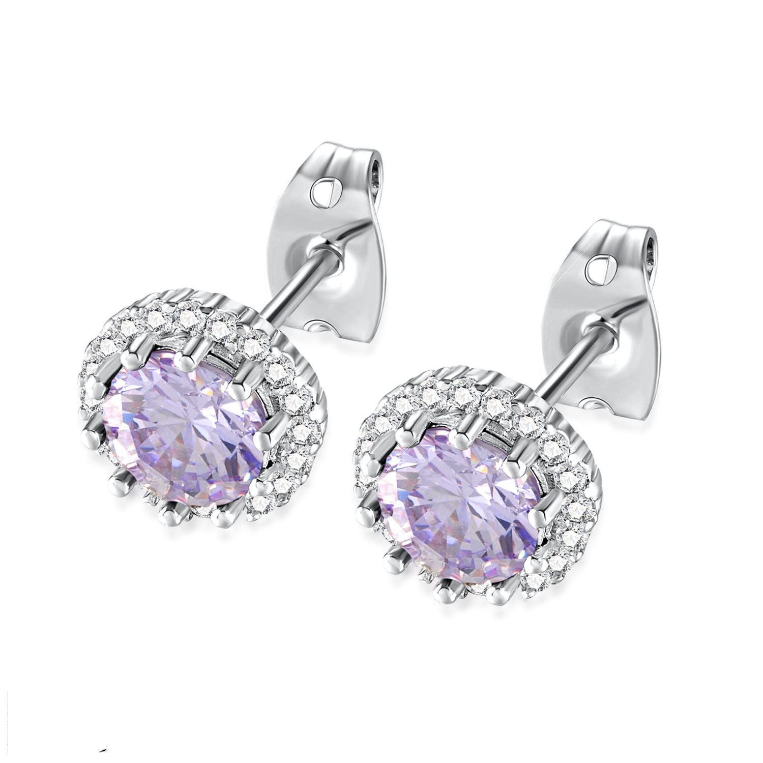 Colorful zircon earrings