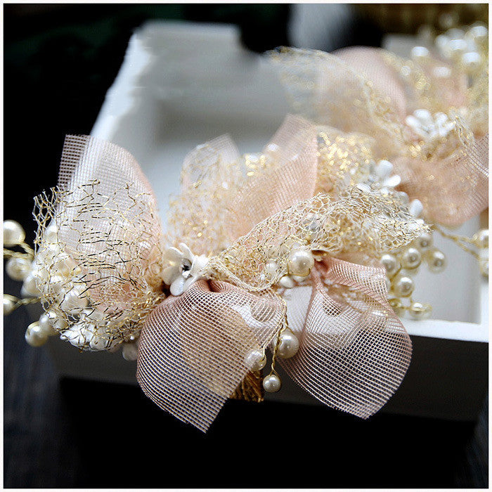 Tulle Flower Bride Headdress Fairy Beauty Bride Hair Wedding