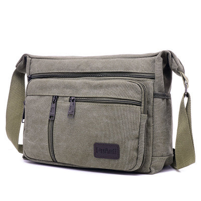 Canvas bag men's horizontal shoulder bag