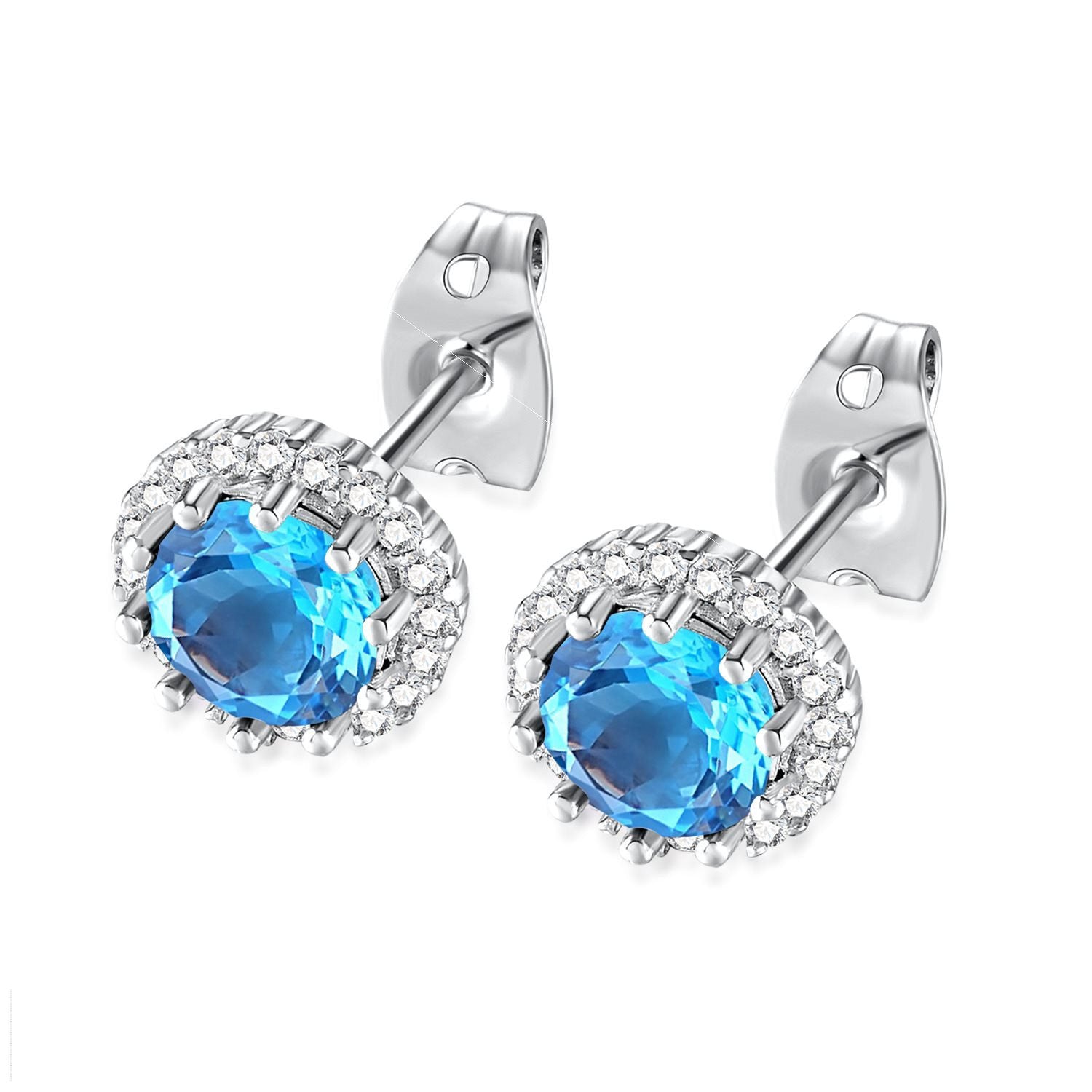 Colorful zircon earrings