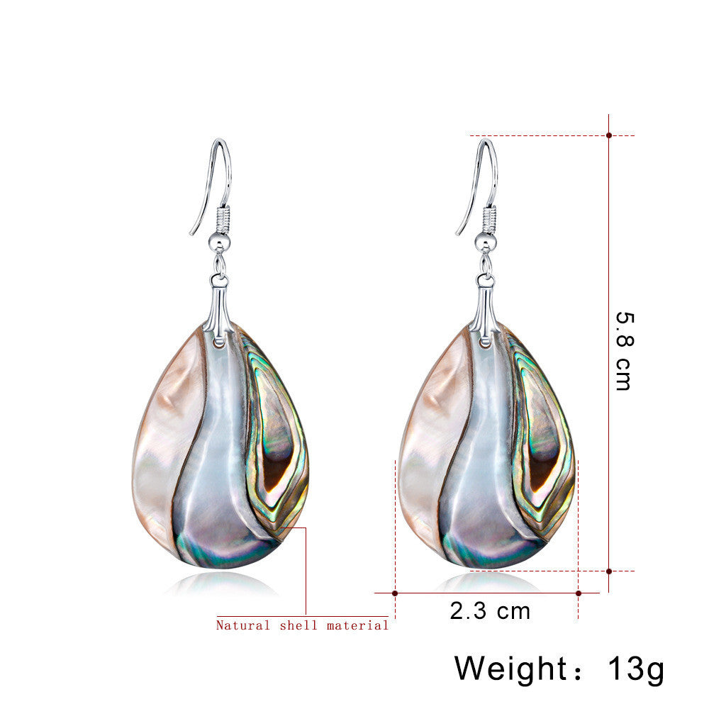 European And American Natural Abalone Shell Series Earrings, Ladies Temperament Earrings