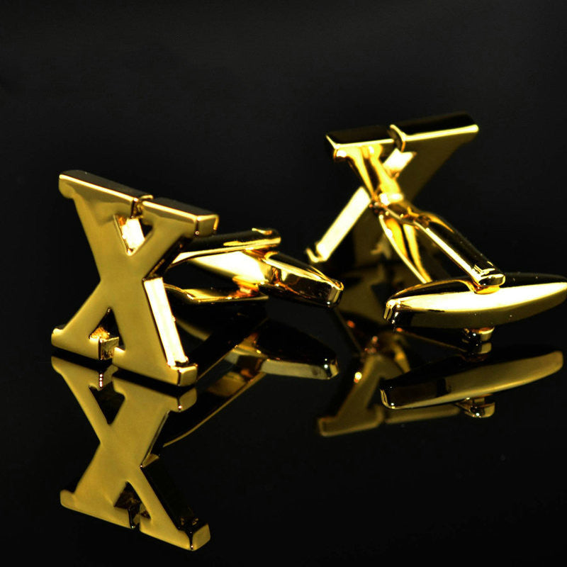 A-Z plated 14K gold letters cufflinks cufflinks