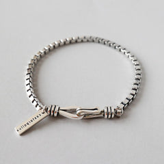 Distressed chain rectangular bracelet