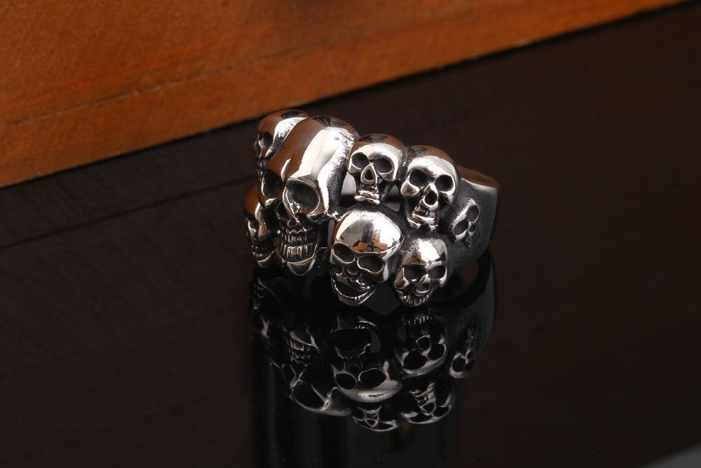 Titanium steel skull ring