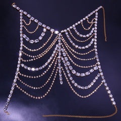 Jewelry Multi-layer Rhinestone Body Chain Exaggerated