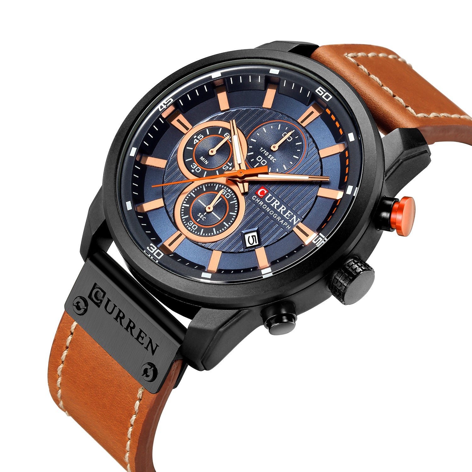 Men Waterproof Chronograph Sport Military Male Clock Top Brand Luxury Leather Man Wristwatch