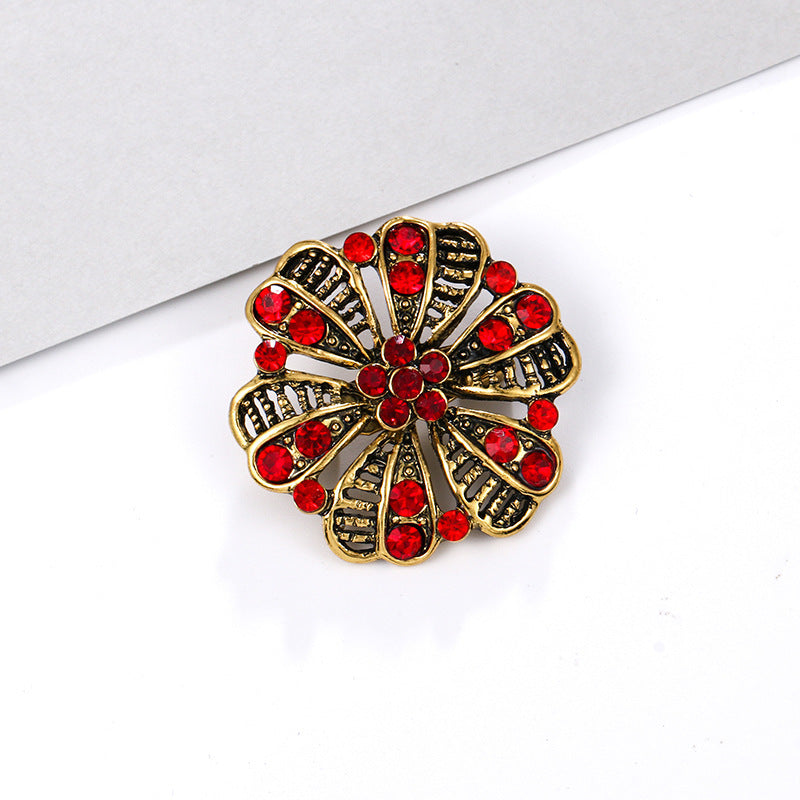 Alloy rhinestone small pin brooch costume