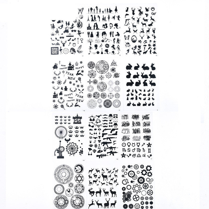 Black and white transparent material sticker