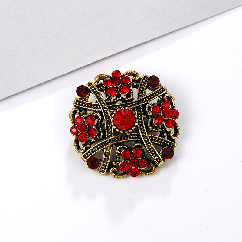 Alloy rhinestone small pin brooch costume