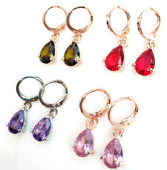 Hypoallergenic copper zircon jewelry female earrings earrings creative water drop earrings