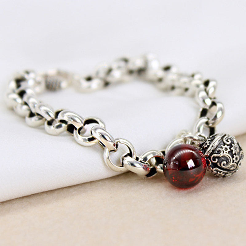 Vintage red agate bell bracelet