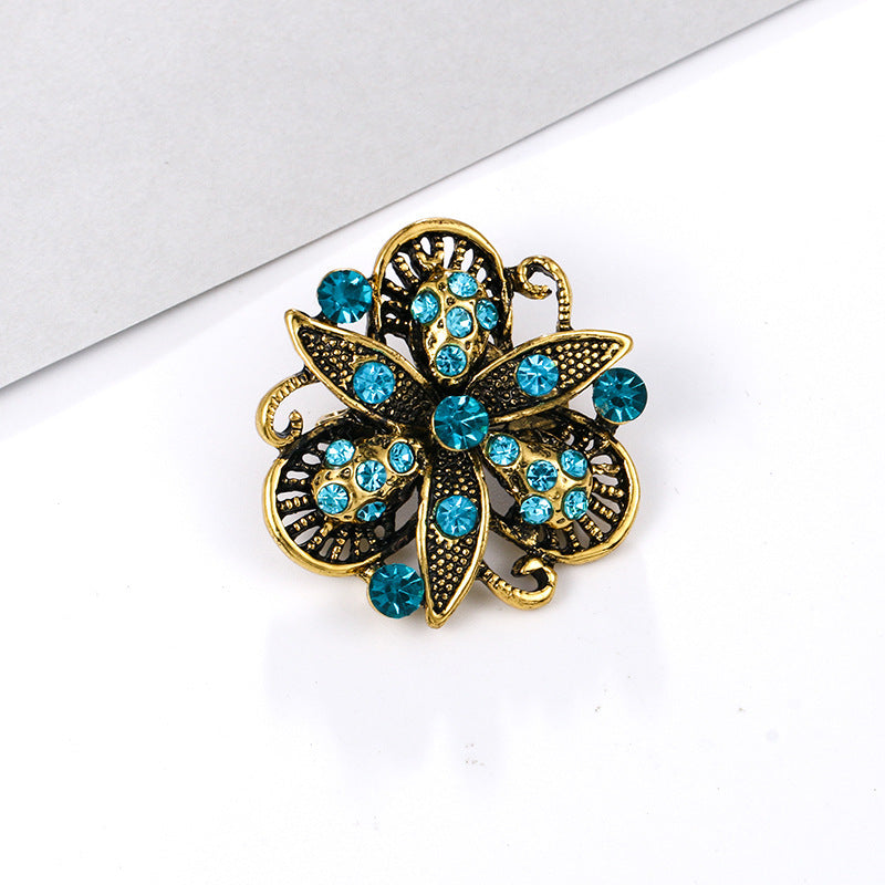 Alloy rhinestone small pin brooch costume