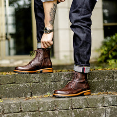 High-top Boots Autumn And Winter Martin Boots British Casual Short Boots Leather