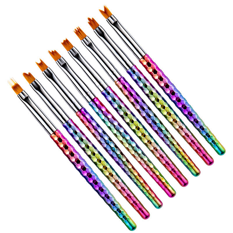 8Pcs set of painted nail art flower brush petal pen