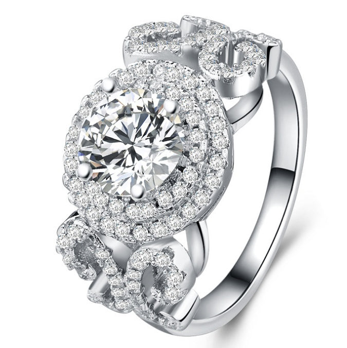 Stylish temperament zircon engagement ring