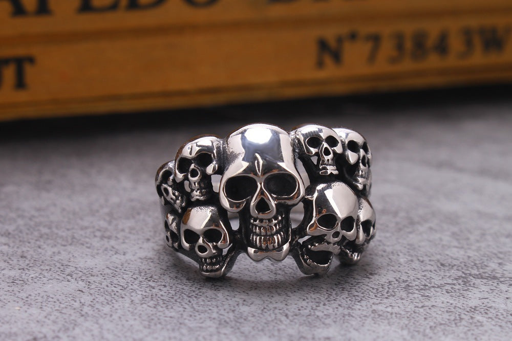 Titanium steel skull ring