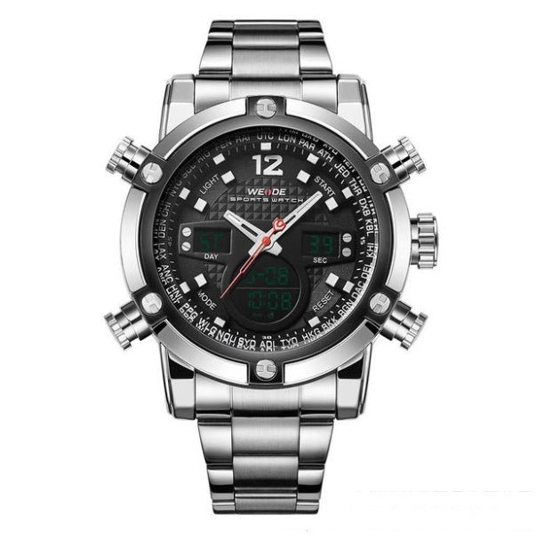 Display sports waterproof steel band watch