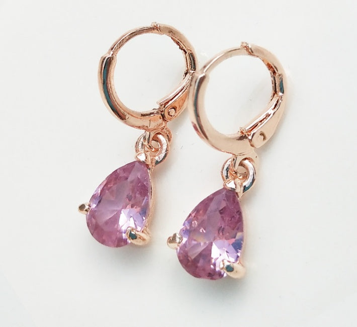 Hypoallergenic copper zircon jewelry female earrings earrings creative water drop earrings