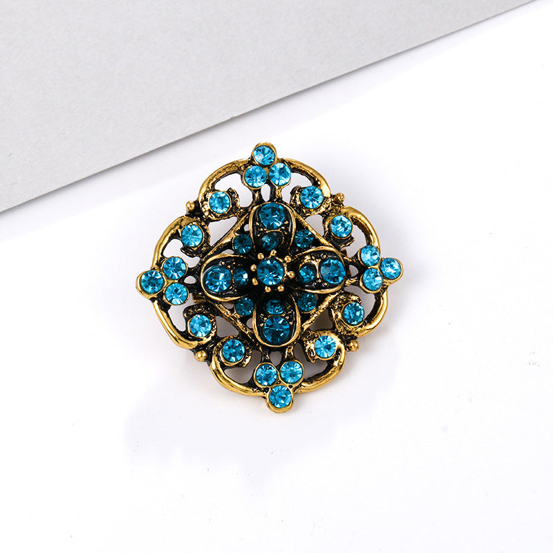 Alloy rhinestone small pin brooch costume