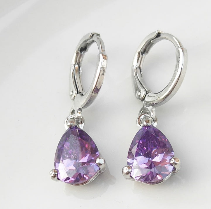 Hypoallergenic copper zircon jewelry female earrings earrings creative water drop earrings