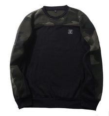 Autumn and winter new men's Hong Kong casual camouflage sleeve T-shirt turtleneck sweater T-shirt