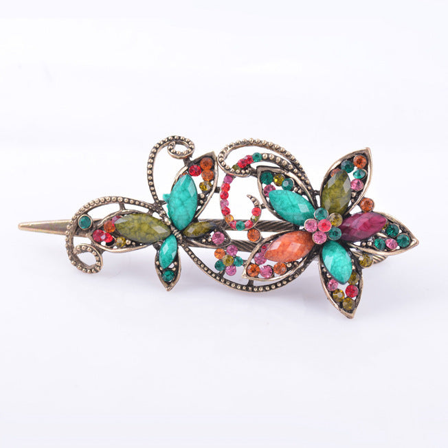 Chinese style retro resin butterfly dish hair clip