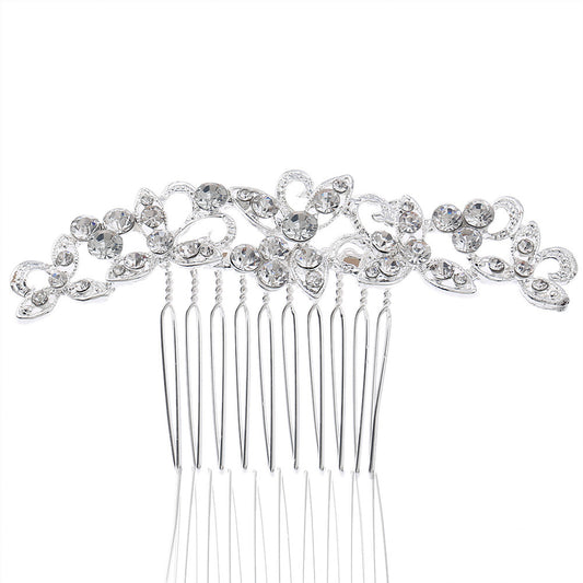 Diamond-Studded Hair Insert Comb Bridal Wedding Jewelry