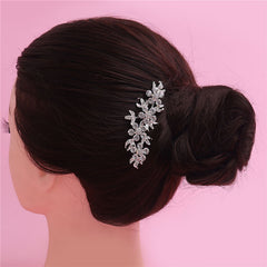 Diamond-Studded Hair Insert Comb Bridal Wedding Jewelry