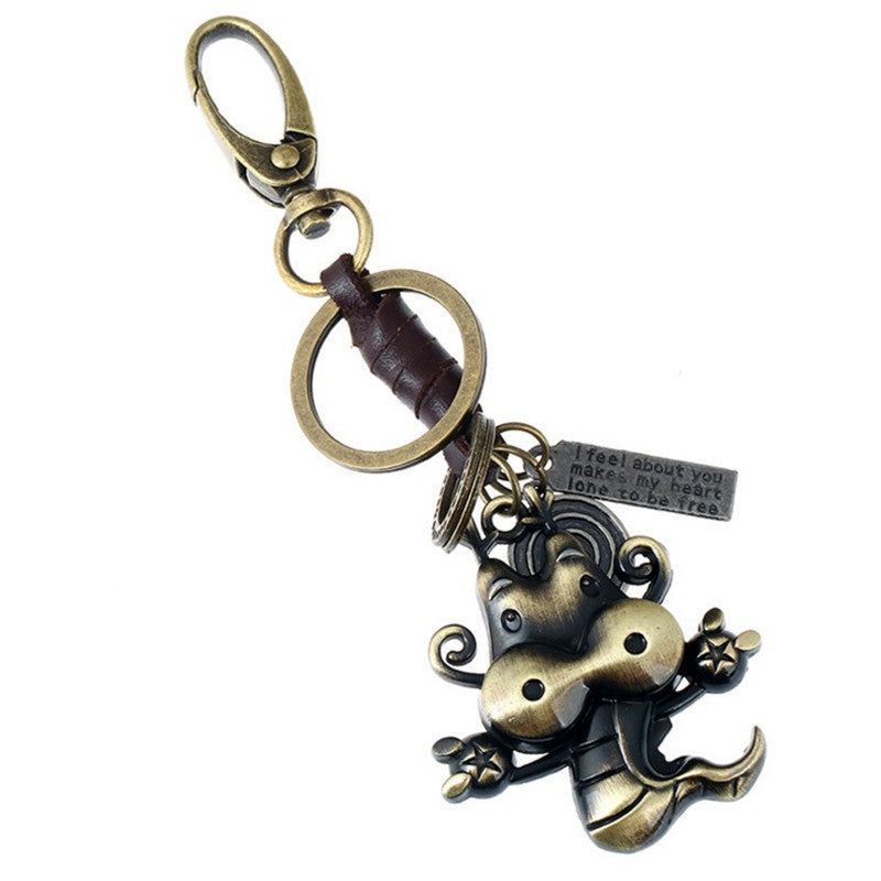 Zodiac Fashion Retro Metal Pendant Key Chain