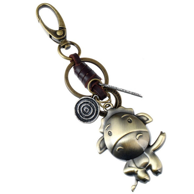 Zodiac Fashion Retro Metal Pendant Key Chain