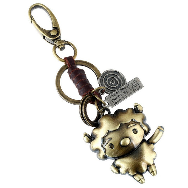 Zodiac Fashion Retro Metal Pendant Key Chain