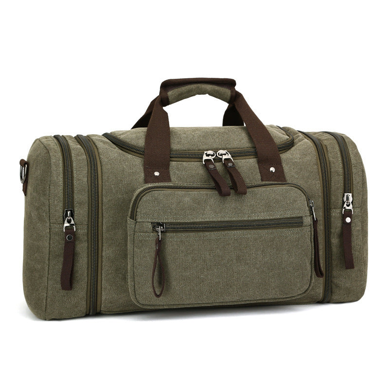 Portable Canvas Messenger Backpack Trendy Large Capacity Casual Shoulder Bag